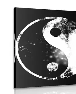 Černobílé obrazy Obraz symbol Jin a Jang v černobílém provedení