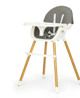 Jídelní židličky Dětská jídelní židlička 2v1 Colby EcoToys šedá