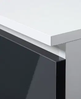 Psací stoly Ak furniture Psací stůl A-7 90 cm bílý/grafitový levý