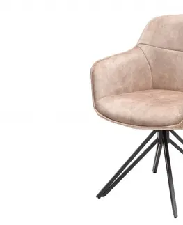 Luxusní jídelní židle Estila Moderní šedě béžová židle Marmol s kovovými nohami 82cm