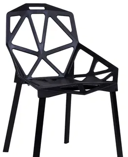 Židle TZB Prolamované židle VECTOR černé - 4 kusy