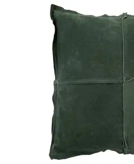 Dekorační polštáře Zelený kožený polštář s výplní - 45*45cm J-Line by Jolipa 94182
