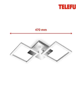 Stropní svítidla s čidlem pohybu Telefunken LED stropní Frame, senzor, chrom/hliník 47x23cm