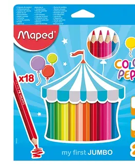Hračky MAPED - Farebné ceruzky trojbok JUMBO Color' Peps18ks