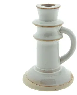 Svícny Béžový porcelánový svícen na úzkou svíčku Chrie - Ø10*14 cm Clayre & Eef 6CE1518