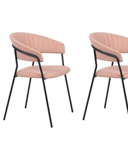 Jídelní židle KARE Design Růžová polstrovaná jídelní židle Belle (set 2 kusů)
