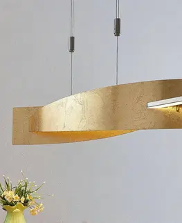 Závěsná světla Lucande LED závěsné světlo Marija, svislé, zlaté