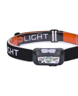 Čelovky Solight LED čelová nabíjecí svítilna, 150 + 100lm, bílé a červené světlo, Li-Ion WN40