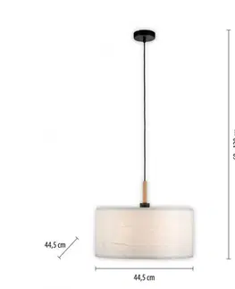 Moderní závěsná svítidla LEUCHTEN DIREKT is JUST LIGHT závěsné svítidlo černé s imitací dřeva 1 ramenné nadčasový design LD 14181-16