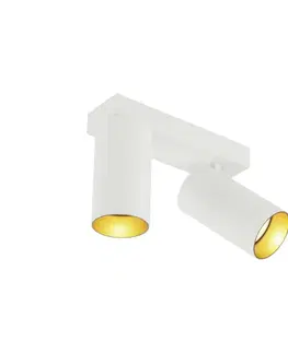 Moderní bodová svítidla BIG WHITE (SLV) KAMI stropní přisazené svítidlo, double, 2x max. 10 W, GU10, bílá/zlatá 1007722