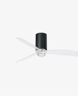 Ventilátory FARO MINI TUBE FAN M LED, černá/transparentní, stropní LED ventilátor s DC motorem