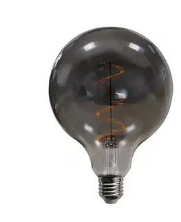 Stmívatelné LED žárovky Lucande E27 3,8W LED žárovka globe G125 1800K smoke 5 ks