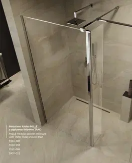 Koupelna CERSANIT POHYBLIVÁ SPRCHOVÁ STĚNA K WALK-IN MILLE (50x200) CHROM, čiré sklo S161-010