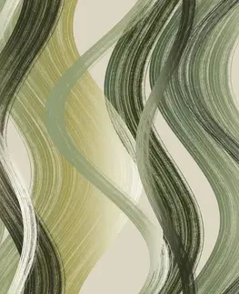 Závěsy Forbyt, Závěs dekorační nebo látka, OXY Vlny, zelený, 150 cm 150 cm