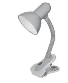 Dětské stolní lampy Kanlux SUZI stolní lampa stříbrná HR-60-SR  max.1x60W E27 s klipem 07150