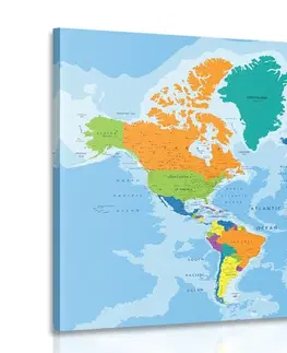Obrazy mapy Obraz barevná mapa světa