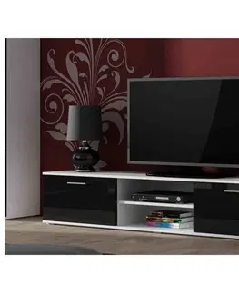 TV stolky Artcam TV stolek SOHO 180 cm Barva: bílá/černý lesk
