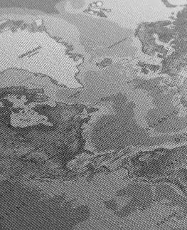 Obrazy mapy Obraz klasická mapa světa v černobílém provedení