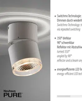 LED bodová svítidla PAUL NEUHAUS LED stropní bodové svítidlo PURE-NOLA bílé 1 ramenné otočné stmívatelné krokově stmívatelné 3000K PN 6861-16