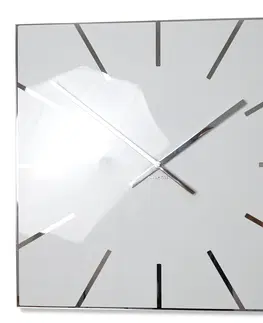 Nástěnné hodiny Elegantní hranaté hodiny bílé barvy