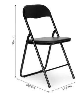 Zahradní židle a křesla MODERNHOME Sada 4 skládacích cateringových židlí CAPS černá