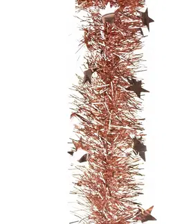 Vánoční dekorace Vánoční řetěz s hvězdami růžová, 2,7 m