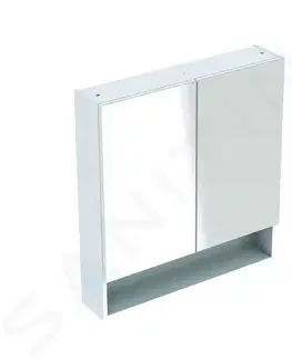 Koupelnová zrcadla GEBERIT Selnova Square Zrcadlová skříňka 850x588x175 mm, 2 dvířka, lesklá bílá 501.264.00.1