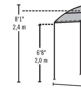 Garáže Plachtový přístřešek na auto 270 x 490 cm písková Dekorhome