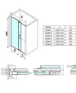 Sprchové kouty GELCO DRAGON Sprchové dveře do niky 1200 čiré sklo, GD4612 GD4612