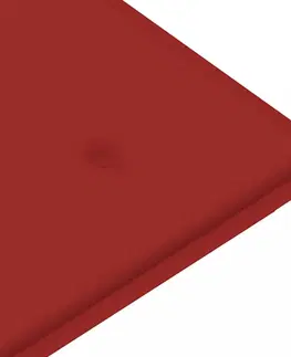 Zahradní lavice Zahradní lavice s poduškou 135 cm Dekorhome Červená / bílá