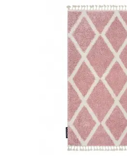 Koberce a koberečky Dywany Lusczow Kusový shaggy koberec BERBER TROIK růžový, velikost 70x200