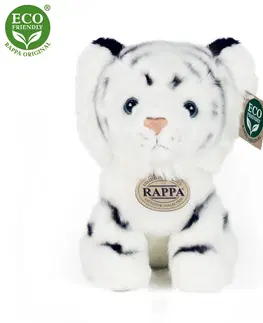 Hračky RAPPA - Plyšový tygr bílý sedící 18 cm ECO-FRIENDLY
