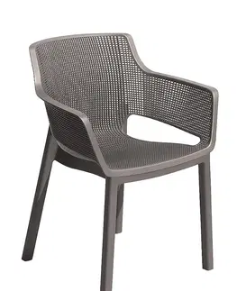 Zahradní židle a křesla DEOKORK Zahradní plastové křeslo MENORCA (cappuccino)