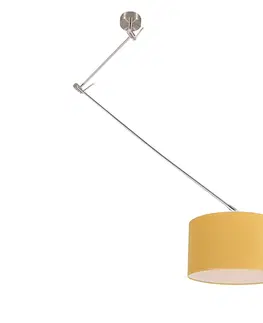 Zavesna svitidla Závěsná lampa ocelová se stínidlem 35 cm žlutá nastavitelná - Blitz I.
