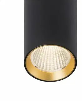 LED lustry a závěsná svítidla RED - DESIGN RENDL RENDL MAVRO závěsná černá/zlatá 230V LED 12W 38° 3000K R12992