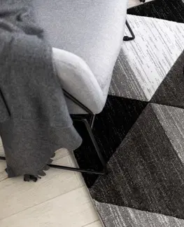 Koberce a koberečky Dywany Lusczow Kusový koberec ALTER Rino trojúhelníky šedý, velikost 280x370