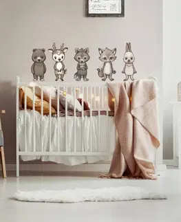 Samolepky na zeď Dětské samolepky na zeď - INSPIO zvířátka v zemitých odstínech a skandinávském stylu