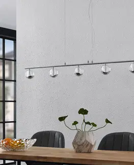 Závěsná světla Lucande Lucande Kilio LED závěsné světlo, 5 zdrojů, chrom