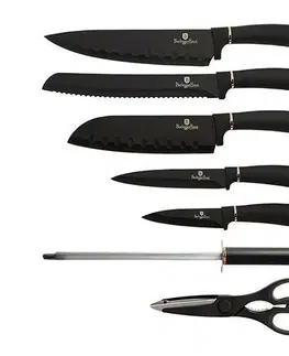 Kuchyňské nože Berlinger Haus Sada nožů ve stojanu Black Rose Collection, 8 ks