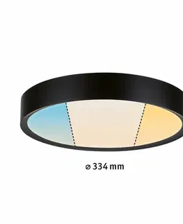 LED stropní svítidla PAULMANN Selection Bathroom LED stropní svítidlo Tega IP44 CCT 230V 22,5W černá mat