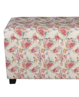 Stoličky Květovaná stolička, taburet  Rose - 60*36*43 cm Clayre & Eef 64061LM