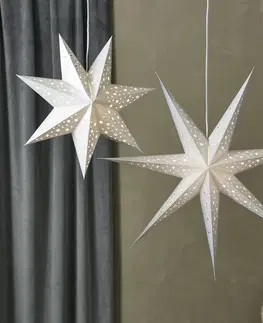Vánoční světelná hvězda Markslöjd Závěsná LED hvězda na baterie Ø 45cm stříbrná