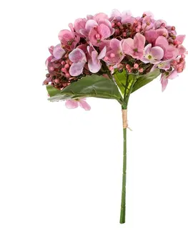 Květiny Umělý puget hortenzií, 20 x 35 x 20 cm, růžová