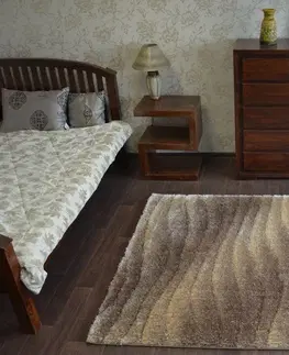 Koberce a koberečky Dywany Lusczow Kusový koberec Shaggy SPACE 3D JASON světle hnědý, velikost 120x170