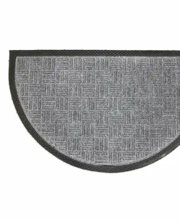 Koberce a koberečky HOME ELEMENTS Gumová rohožka půlkruh šedá, 45 x 75 cm