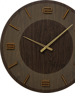 Nástěnné hodiny KARE Design Nástěnné hodiny Levi - hnědé, Ø60cm