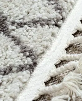 Koberce a koberečky Dywany Lusczow Kusový shaggy koberec BERBER TANGER krémový, velikost 120x170