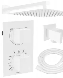 Sprchy a sprchové panely MEXEN/S Cube DR02 podomítkový sprchový SET + slim sprcha 25 cm, bílá 77502DR0225-20