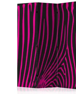 Paravány Paraván Zebra pattern (violet) Dekorhome 135x172 cm (3-dílný)