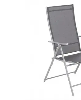 Zahradní křesla a židle Skládací zahradní židle ocel / textilen Stříbrná / šedá